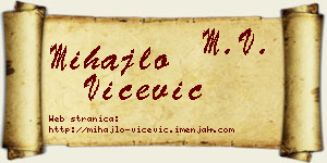 Mihajlo Vićević vizit kartica